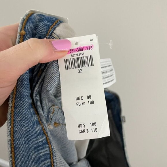 Abercrombie & Fitch Ultra High Rise The '90s Slim Straight Jeans Size 14/32 - Picture 6 of 8